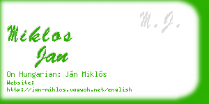 miklos jan business card