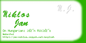 miklos jan business card